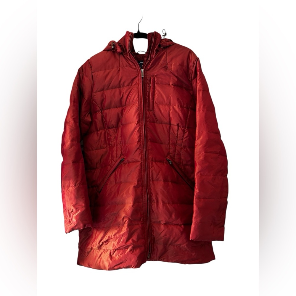 Lands' End Rust Quilted Down Coat‎